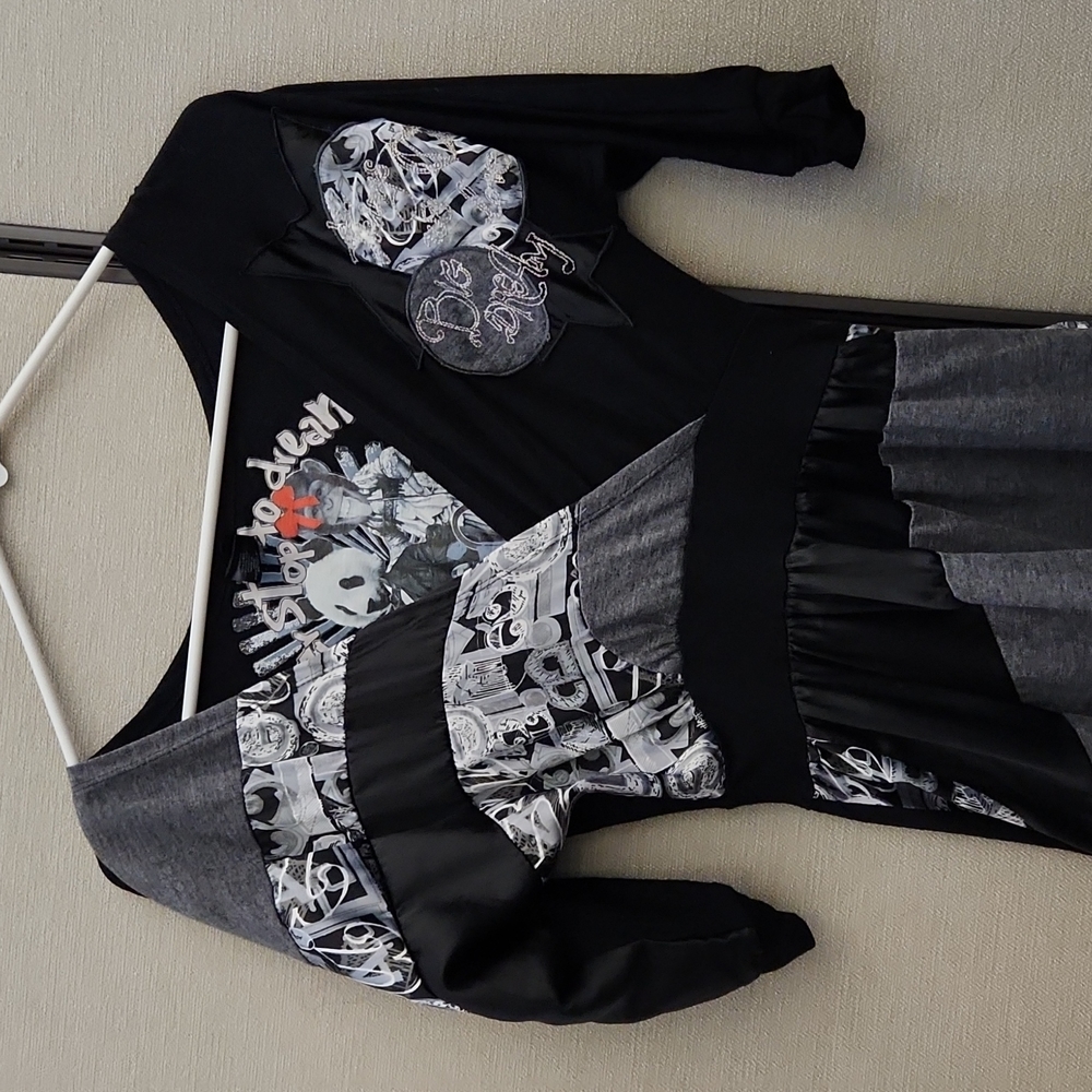 Desigual Black and Gray Patchwork Graphic Dress - Picture 2 of 16